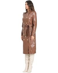Elisabetta Franchi - Camel Trenchcoat Met Gouden Details - Lyst
