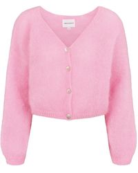 American Dreams - Truien & Vesten ,Roze ,Wol Cornelia Cropped Cardigan - Lyst