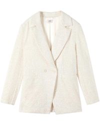 Oltre - Jassen ,Wit ,Leer Sequin Blazer Jacket - Lyst