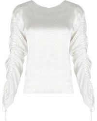 Liu Jo - Overhemden ,Wit ,Elegante Blouse Met Ronde Hals - Lyst