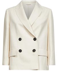 Brunello Cucinelli - Jassen ,Linnen Fluid Twill Blazer - Lyst