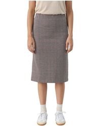 Part Two - Rokken ,Bruin ,Rode Ruit Rok Klassieke Stijl - Lyst