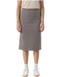 Part Two - Rokken ,Bruin ,Rode Ruit Rok Klassieke Stijl - Lyst
