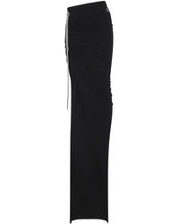 Moncler - Rokken ,Zwart ,Katoen Verstelbare Maxi Rok Met Split - Lyst