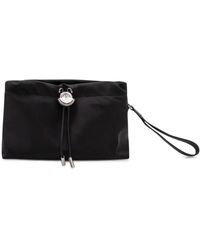Moncler - Tassen ,Zwart ,Leer Trick Drawstring Pouch - Lyst