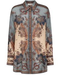 Zimmermann - Seidenbedrucktes Manstyle Hemd - Lyst