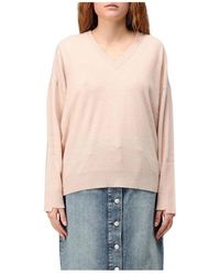 Liu Jo - Schwarzer V-Ausschnitt Strickpullover - Lyst