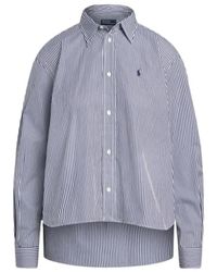 Polo Ralph Lauren - Camicia oversize in popeline di cotone a righe - Lyst