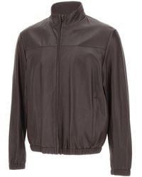 HUGO - Jassen ,Bruin ,Leer Beckham Jacket - Lyst