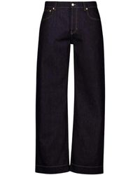 McQueen - Jeans ,Blauw ,Denim Wide Leg Denim Jeans - Lyst