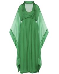 Alberta Ferretti - Kleedjes ,Groen ,Chiffon Abito Chiffon Di Seta - Lyst