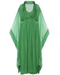 Alberta Ferretti - Kleedjes ,Groen ,Chiffon Abito Chiffon Di Seta - Lyst