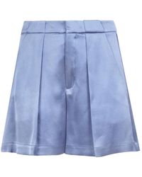 Alysi - Korte Broeken ,Blauw ,Raso Shorts Met Voor Sluiting - Lyst