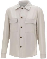 Barba Napoli - Jassen ,Wit ,Wol London Shirt Jacket - Lyst