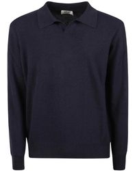 Altea - Truien & Vesten ,Blauw ,Wol Polo Neck Regular Sweater - Lyst