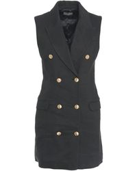 Elisabetta Franchi - Linen Blend Mini Dress - Lyst