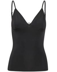 Gestuz - Tops ,Zwart ,Nylon Zwarte Cami Gz Top Met Verstelbare Bandjes - Lyst