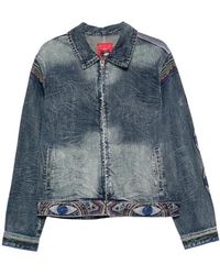 Kidsuper - Jassen ,Blauw ,Katoen Gemstone Eye Embroidery Jean Jacket - Lyst