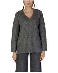 Vila - V-Neck Knitwear - Lyst