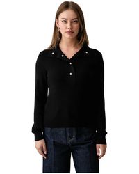 Liu Jo - Pullover Mit Kurzem Stehkragen Und Druckknopfleiste - Lyst