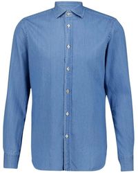 Boglioli - Blaues Baumwollhemd Komfort Eleganz - Lyst