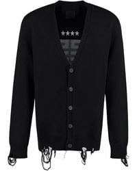 Givenchy - Truien & Vesten ,Zwart ,Katoen Katoenen Cardigan Met Intarsia Detail - Lyst