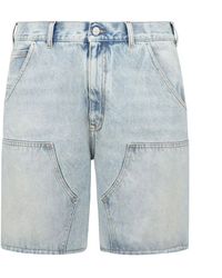 MM6 by Maison Martin Margiela - Baumwoll-Denim-Shorts Mit Logo - Lyst