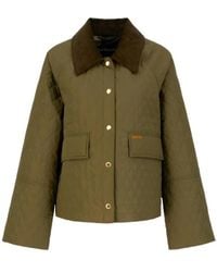 Barbour - Jassen ,Groen ,Leer Kirby Quilt Jacket - Lyst