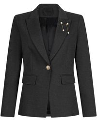 Liu Jo - Grijze Milano Stitch Jas Met Peak Revers - Lyst