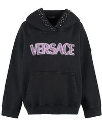 Versace - Gestudde Katoenen Hoodie - Lyst