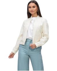 Jansen Amsterdam - Jassen ,Wit ,Polyester Shanti Pe 275 Bomber Jacket - Lyst