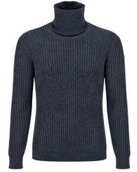 Rrd - Truien & Vesten ,Blauw ,Polyester Velvet Rave Turtleneck Knit - Lyst