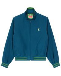 KENZO - Jassen ,Blauw ,Katoen Blauwe Bomberjack Met Vest - Lyst