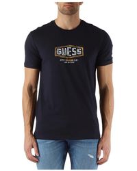 Guess - Stretch baumwolle slim fit logo t-shirt - Lyst