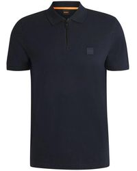 BOSS - Polo Met Passerzip Detail - Lyst
