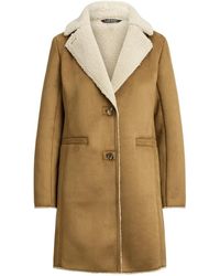 Ralph Lauren - Jassen ,Bruin ,Polyester Enkelrijige Jas - Lyst