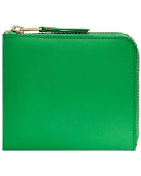 Comme des Garçons - Accessoires ,Groen ,Leer Groene Leren Portemonnee Met Ritssluiting - Lyst