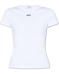 Off-White c/o Virgil Abloh - Crop T-Shirt mit Logo - Lyst