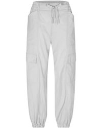 Moncler - Broeken ,Grijs ,Katoen Logo Cargo Broek - Lyst