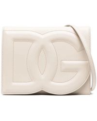 Dolce & Gabbana - Bolso bandolera blanco con logo dg - Lyst