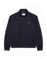Lacoste - Waterafstotende Twill Harrington Jas - Lyst