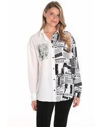 FRANK LYMAN - Overhemden ,Veelkleurig ,Polyester Geweven Blouse Met Schilderachtige Print - Lyst