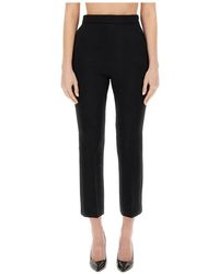 Max Mara - Broeken ,Zwart ,Wol Cropped Broeken - Lyst