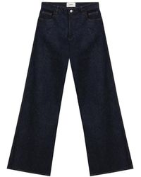 Coperni - Jeans ,Zwart ,Katoen Blauwe High-Waisted Wide Leg Jeans - Lyst