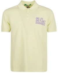 DSquared² - Tops ,Geel ,Katoen Mini Polo Shirt - Lyst