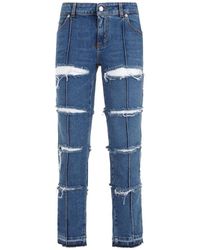 McQueen - Cut Out Design Denim Pants For - Lyst