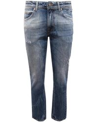 BRIGLIA - Blauwe Distressed Broek Ribot-C Model - Lyst