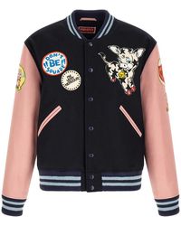 KENZO - Badges Embroidered Varsity Jacket - Lyst