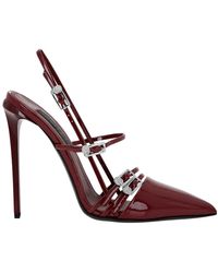 Philipp Plein - Schoenen ,Rood ,Leer Multi-Strap High-Heel Slingbacks 12 Skull - Lyst