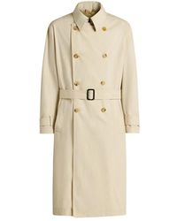 Kiton - Technische Katoen Double-Breasted Trenchcoat - Lyst